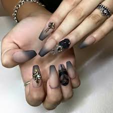 Todo tipo de forma geométrica, seguridad, resina acrílica. Baby Boomer Manicura En Punta Arte De Unas Negras Manicura De Unas