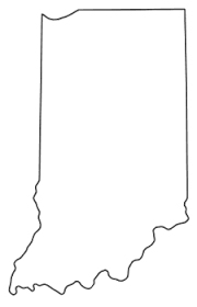 Indiana Map Outline Printable State Shape Stencil Pattern Indiana Map Map Outline Map