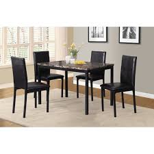 The bench features the same design as the dining table, creating a seamless look throughout the entire set. Roundhill Furniture 5 Piece Citico Metal Dinette Set With Laminated Faux Marble Top Black Walmart Com Walmart Com