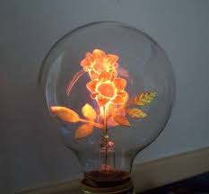 Vintage Bulb With Floral Filaments Antique Light Bulbs Light Bulb Flower Lamp