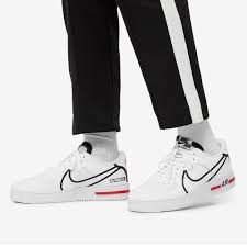 Air force 1 white red black. Nike Air Force 1 React White Black Red End