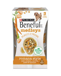 He is allergic to chicken as well as all grains. Beneful Medleys Wet Dog Food Romana Style With Chicken Purina