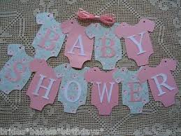 10 Bunting Flags Banners Garland Baby Shower Pink Mint Green Diy Girl Baby Shower Banner Diy Baby Shower Onesie Baby Shower Gifts