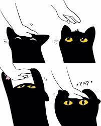 More Pap Hooman R Wholesomecomics Mistyfront Petting Black Cat Head Cute Drawings Cute Animals Cute Cats