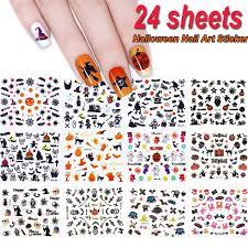 Shop for halloween nail stickers at wholesale prices and get bigger savings while you're at it. 24 Sheets Halloween Nail Stickers Nail Art Set Ghost Stickers Bat Nail Art For Manicure Diy Or Nail Salon Wish