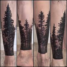 Deer in woods silhouette tattoo. Leg Sleeve Tattoo Forest Novocom Top