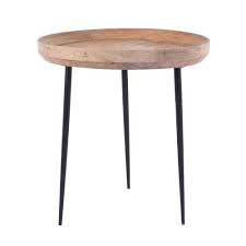 Each leg is adjustable for uneven floors. Luna Round Side Table Natural