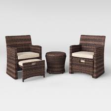 Halsted 5pc Wicker Patio Seating Set Tan Threshold Patio Furniture Sets Comfortable Patio Furniture Patio Seating Sets
