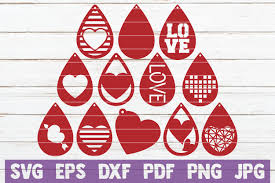 It makes a great diy valentine's gift. Love Earrings Svg Bundle Graphic By Mintymarshmallows Valentines Earrings Leather Earrings Silhouette Earring