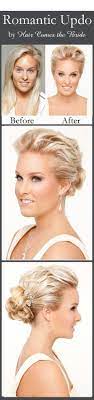 Before And After Bridal Hair And Makeup By Hair Comes The Bride Romantic Bridal Updo New Bridal Hairstyle Bridal Updo With Veil Bridal Hair And Makeup