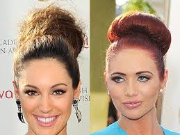 Amy Childs and Kelly Brook sport extreme buns at BAFTA TV Awards