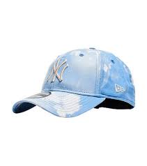 New Era Mens Ny Yankees Bleached Strapback Hat Blue Strapback Hats Yankees Logo New Era