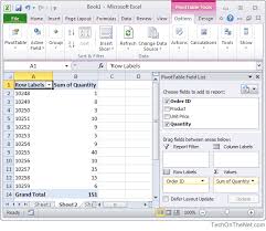 ms excel 2010 how to create a pivot table