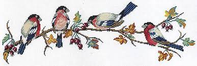 Classic danish embroidery for every occasion. Bullfinches Cross Stitch Kit By Eva Rosenstand