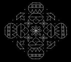 Can try at home for this coming pongal. 17 3 Parallel Dots Neer Pulli Kolam Put 17 Dots In The Center 3 Lines Leave One Dot At Rangoli Designs Rangoli Kolam Designs Free Hand Rangoli Design