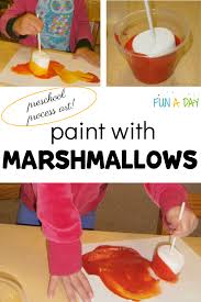 Crafts, treats, and play ideas for a preschool camping theme. Painting With Marshmallows Is Such A Fun Camping Theme Art Idea Fun A Day In 2021 Preschool Theme Activities Preschool Art Activities Camping Theme Preschool