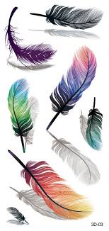 Flash Tattoo Realistic 3d Waterproof Tattoo Feather Color Really Full Totem Tattoo Free Shipping Temporary Tattoo Tatuirovka Totema Tatuirovka Pero Pero Tatu