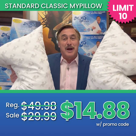 Sleep like a dream with our Standard MyPillow for just $14.88! Use promo code R236 to snag this deal and wake up feeling refreshed every morning. Don't miss out on the ultimate