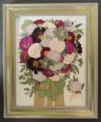 Purple wedding bouquet at montalvo arts center in saratoga, california. Bridal Bouquet Pressed Flower Art Flowers Are Pressed And Preserved Pressed Garden Wedding Bouquet Preservation Diy Wedding Bouquet Flower Bouquet Wedding