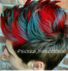 Men S Hair Haircut Mohawk Red And Blue Hair L Anza Vibes Blue And Red Sierra Haircolorist On Instagram Boys Colored Hair Mens Hair Colour Men Hair Color