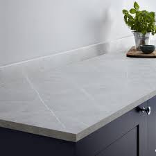 White with grey marble effect. Light Grey Marble Kitchen Worktop Novocom Top