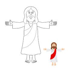 Libro Para Colorear Jesus Jesucristo Dibujo Para Ninos Personas Biblicos Lineales Hijo Del Dios De Los Cristianos Y Catolicos Ilustraciones Vectoriales Clip Art Vectorizado Libre De Derechos Image 54868000