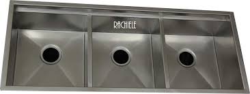 large triple bowl stainless steel sink