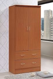 Accompanying drawers can store office supplies, a printer and paper files. Cherry Finish Wooden Armoire Wardrobe Storage Cabinet Closet Drawers Organizer Ebay