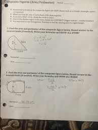 Use the chart below to review some common area formulas. Composite Figures Area Perimeter Period Remember To Chegg Com