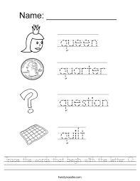 Huge collection, amazing choice, 100+ million high quality, affordable rf and rm images. Trace The Words That Begin With The Letter Q Worksheet Twisty Noodle