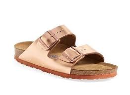 Birkenstock Arizona Rose Gold Sandals Rose Gold Metallic Copper Arizona Birkenstocks Soft Footbed Size 5 Eu 36 Leather Sandals Women Shoes Leather Sandals