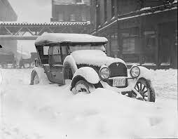 Scene Snow Bound Car In Boston Notice Horse And Cart Moving In The Background Hudson Car Car Car Ins