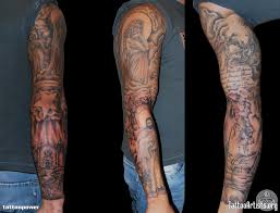 Chi ro christian arm sleeve tattoo. Religious Mens Forearm Sleeve Tattoo Novocom Top