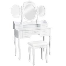 Cependant, les meuble coiffeuse ne diffèrent guère dans leur fonction. Tectake Coiffeuse Table De Maquillage Commode Avec Miroir 3 Faces Rabattables Et 7 Tiroirs 1 Tabouret Blanc Rakuten