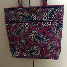 Maybe you would like to learn more about one of these? Vera Bradley Floral Handbag Tote Fabric Bright Pink Blue And White Paisley Carol S True Vintage And Antiques