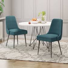 Set Of 2 Alnoor Modern Dining Chairs Teal Christopher Knight Home In 2020 Fabric Dining Chairs Dining Chairs Dining Chair Upholstery