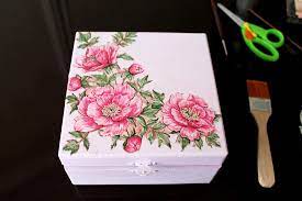 50 mod podge crafts ideas for may 19 mod podge day and the 50th anniversary of mod podge by plaid deccoupage flowers cut from printed fabric or paper onto a plain wooden recipe box to give it. Dried Flower Decoupage