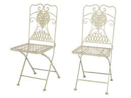 2x Gartenstuhl Stuhl Bistrostuhl Garten Eisen Antik Stil Creme Weiss Gartenstuhle Bistro Stuhle Stuhle