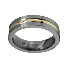 Sti By Spectore 14k Gold Gray Titanium Striped Wedding Band Men Kohls Mens Wedding Bands Striped Wedding Custom Wedding Rings