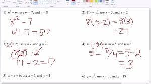 If you don't mind share your thought with us and our followers at. Evaluating Variable Expressions Youtube