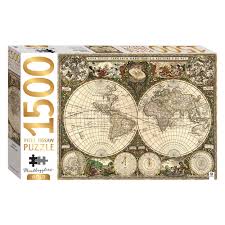 Free daily jigsaw puzzles online. Hinkler Mindbogglers Gold Panoramic Jigsaw Puzzle Vintage World Map 1500 Pieces Buy Online At The Nile