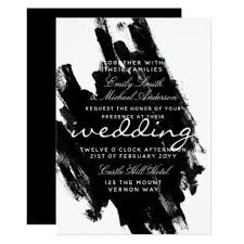 Black And White Wedding Invitation Ideas Modern Black White Wedding Invitation Brush Stroke Chic Design Idea Diy Black And White Wedding Invitations White Wedding Invitations Black White Invitation