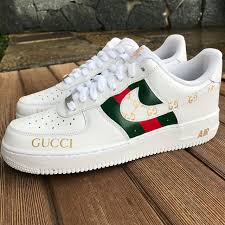Custom Nike Air Force 1 H Gucci The Custom Movement In 2020 Nike Cute Nike Shoes Nike Air Shoes