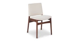 Peppercorn weathered stain with two sealer topcoat; Chalk Gray Walnut Fabric Dining Chair Nosh Article