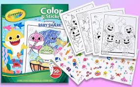 Kids can enhance their coloring artwork with characters from the coolest web sensation, the baby shark song! Crayola Baby Shark Coloring Pages Sticker Activity Book Only 4 99 At Amazon