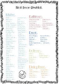 Free Printable Check List For The Essentials To Buy For A First House Minus The Obvious D House Checklist First Home Checklist New Home Checklist