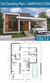Floor plan and elevation of a cute modern house. Pin On Architecture