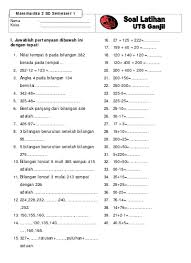 Pusat perbukuan, departemen pendidikan nasional, 2009. Top Pdf Soal Latihan Matematika Sd Kelas 2 Tentang Jam 123dok Com
