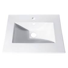 D granite vanity top in napoli with white single trough sink transform your bathroom with a gorgeous 25 transform your bathroom with a gorgeous 25 in. Avanity Loft 25 In White Vitreous China Single Sink Bathroom Vanity Top In The Bathroom Vanity Tops Department At Lowes Com