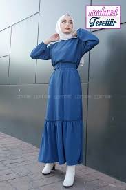 Lamelif Kemerli Ayrobin Elbise Indigo Lamelif Elbise 2020 Elbise Elbise Modelleri Moda Stilleri